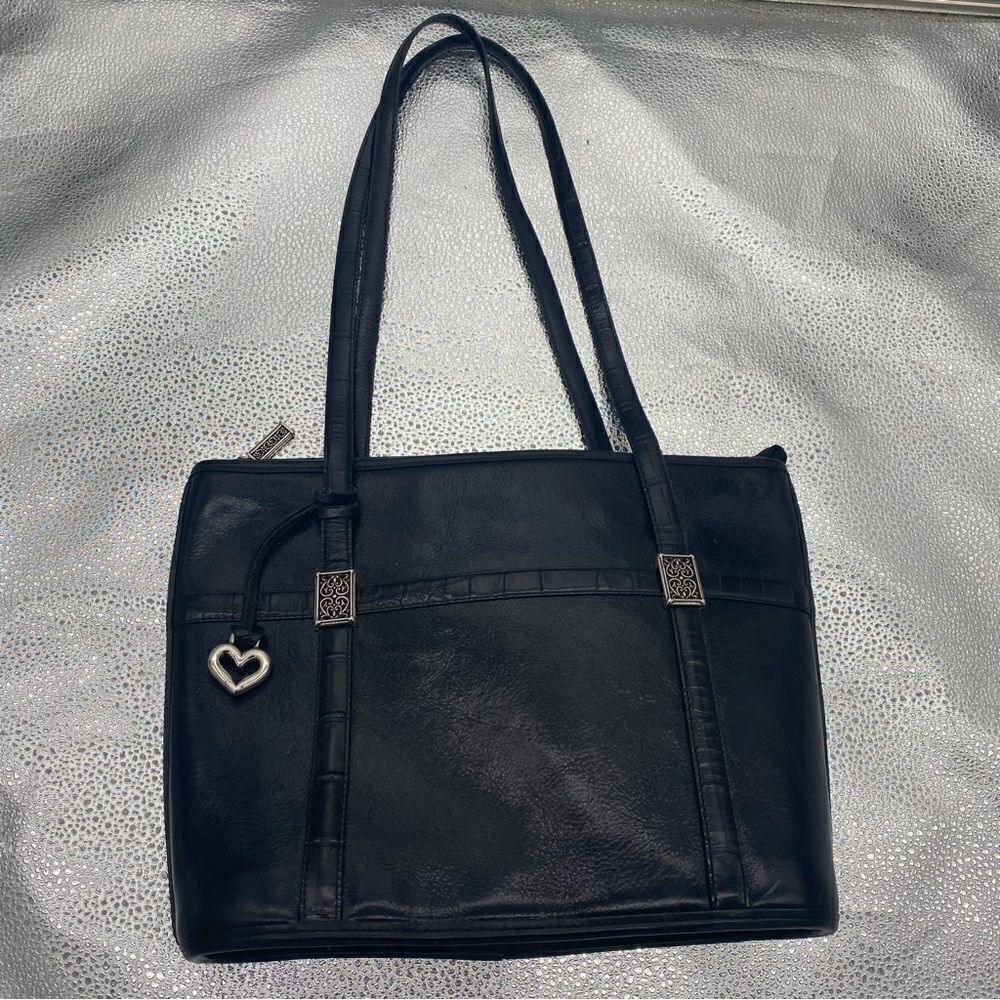 Brighton Black Vintage Leather Handbag. Outside GC, Inside VGC. Hand or Shoulder